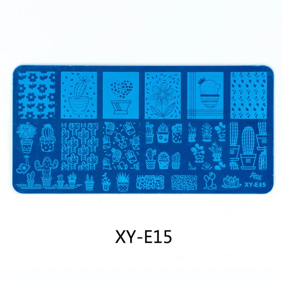 XY-E15 STZ 16 видов конструкций для штамповки ногтей шаблон пластина кружева цветок фрукты животное кактус штамп пластина Маникюр печать ногтей инструменты XYE01-16 - Цвет: XY-E15
