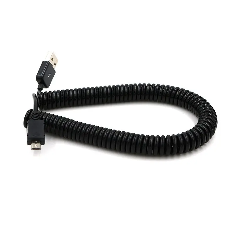 

8ft 90CM 2.5M Retractable 90 degree usb micro usb kabel Charge USB to Micro USB Spring Cable Data Sync Charger Cord Coiled Cabo