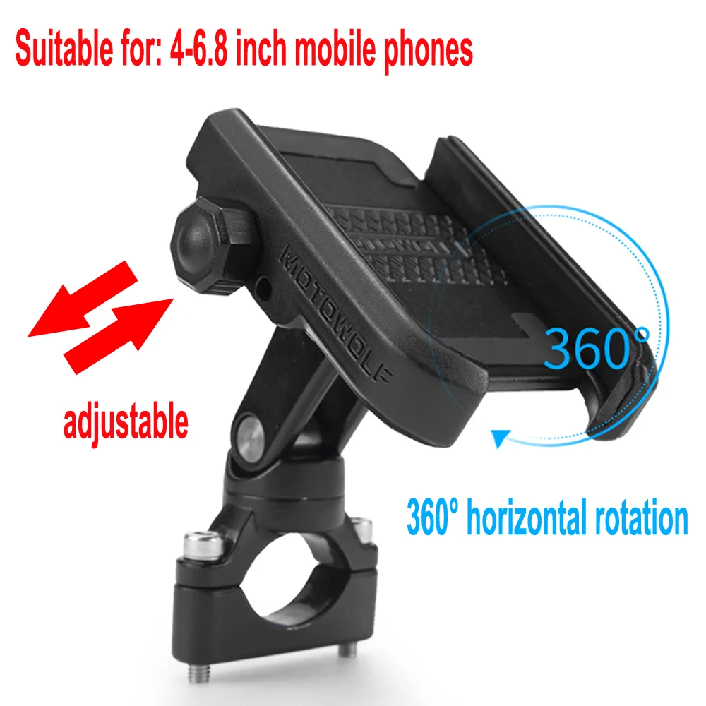 

Universal Aluminum Alloy Motorcycle Phone Holder For iPhoneX 8 7 6s Support Telephone Moto Holder For GPS Handlebar Holder