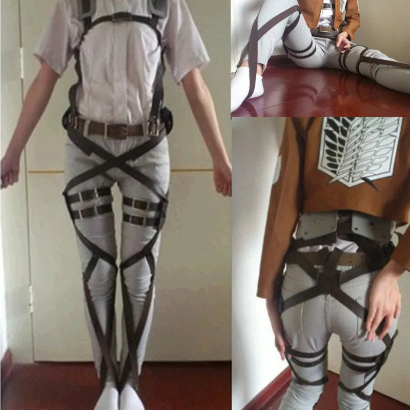 Костюмы унисекс на Хэллоуин, атака на титанов, Shingeki No Kyojin Recon Corps, ремни для косплея, регулируемые ремни, наборы