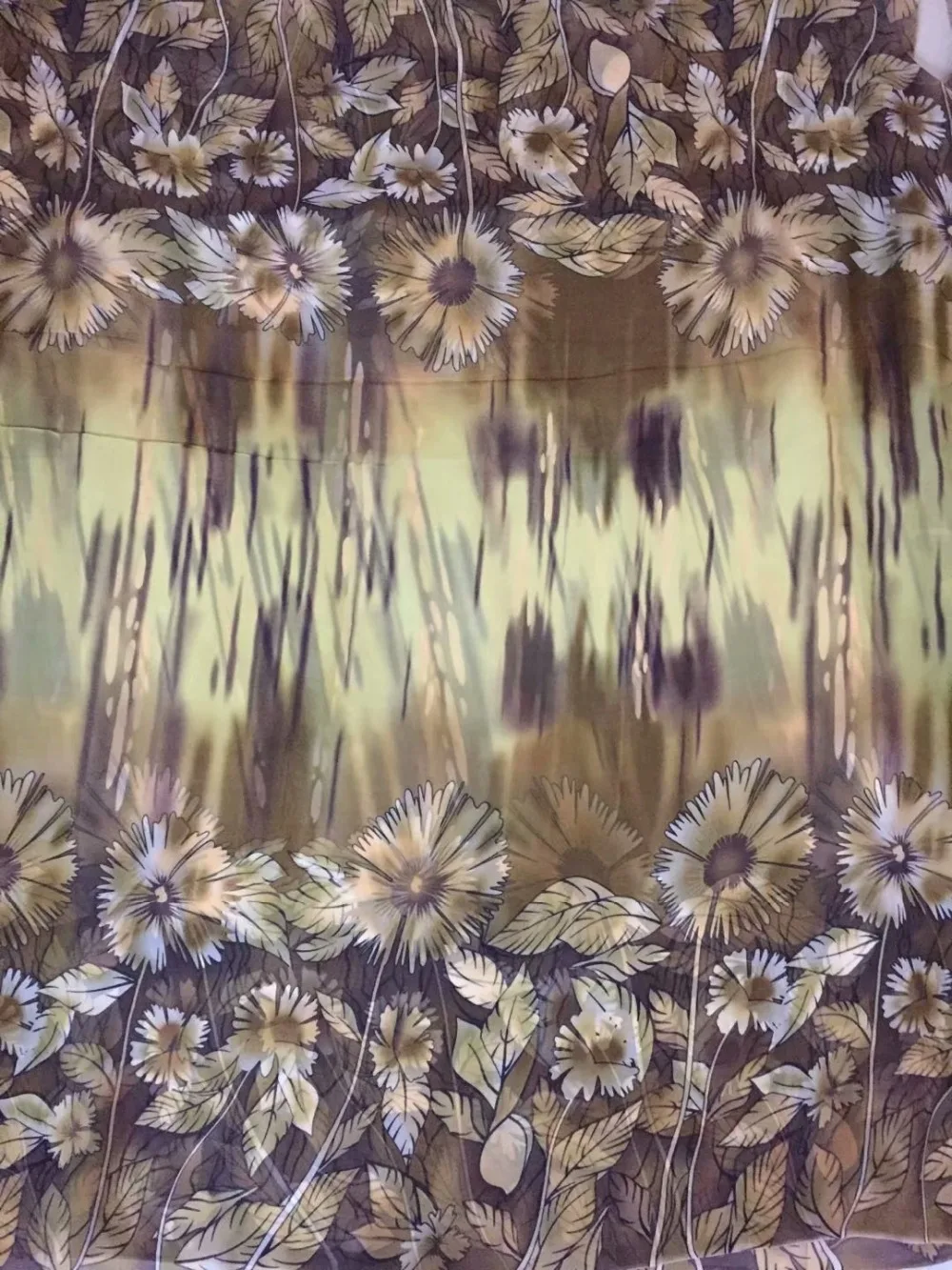 140cm Printed Nature Silk Chiffon Fabric For Crafts Material Sewing Women Dress Scarf Clothes Textile100% silk 6M/M DSF22