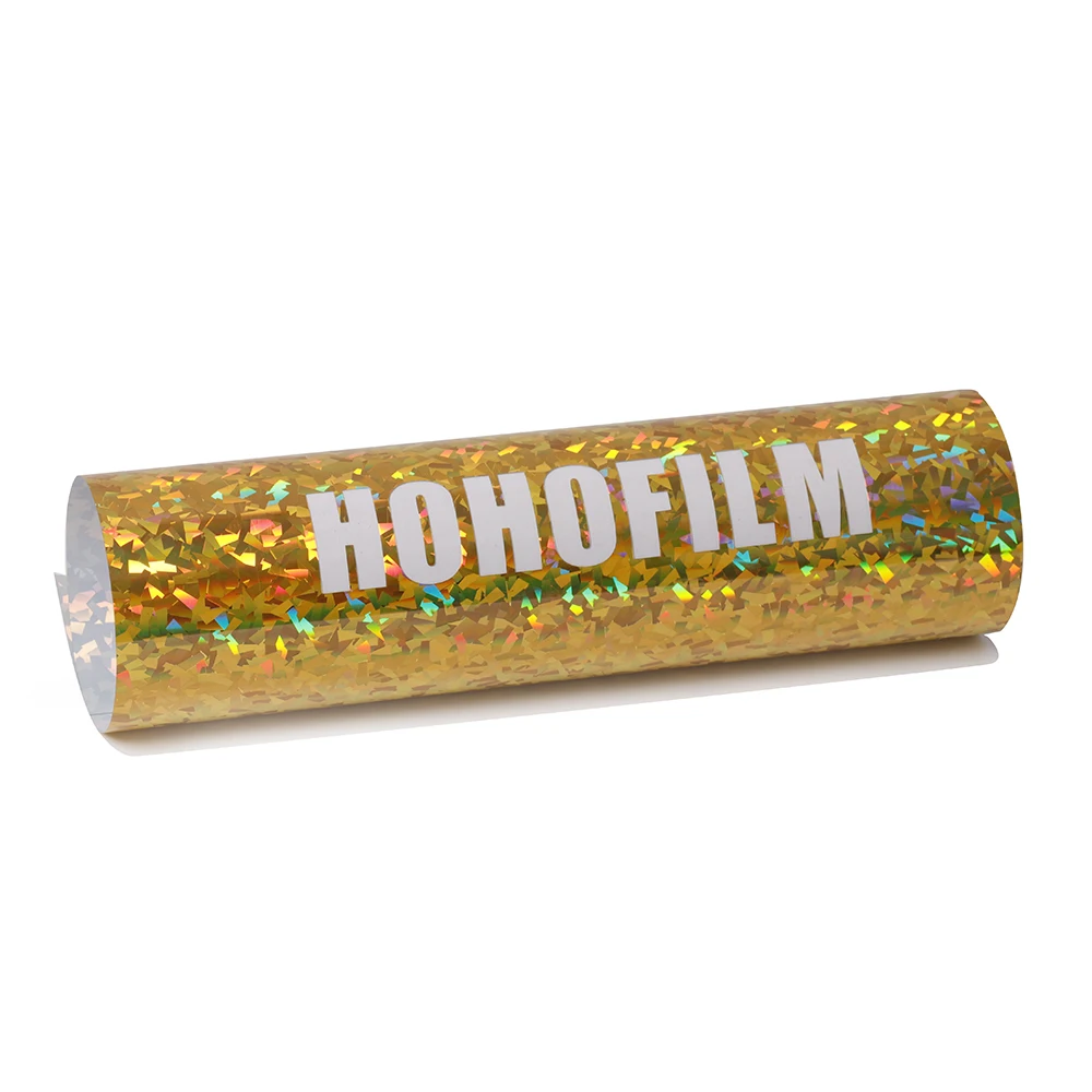 HOHOFILM 50 см * 30 Хрустальная Золотая голографическая теплопередающая виниловая