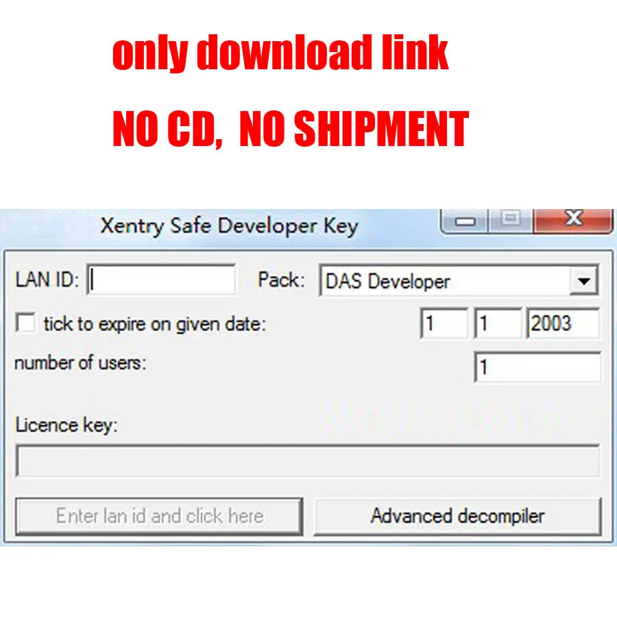 download link no cd Для DAS разработчика Keygen программного обеспечения для Xentry Safe ключа разработчика - Цвет: download link no cd