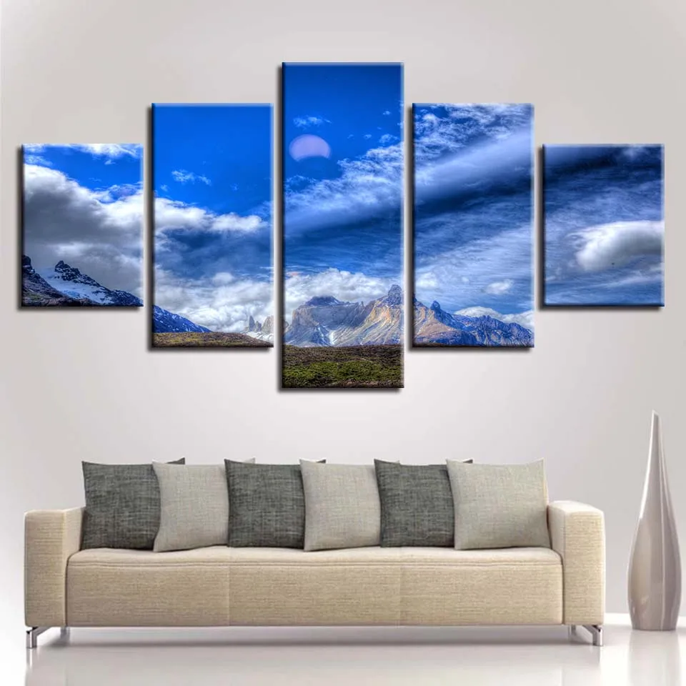 Пейзаж небо облако звезда горная река воздушный шар 5 шт. настенные картинки для