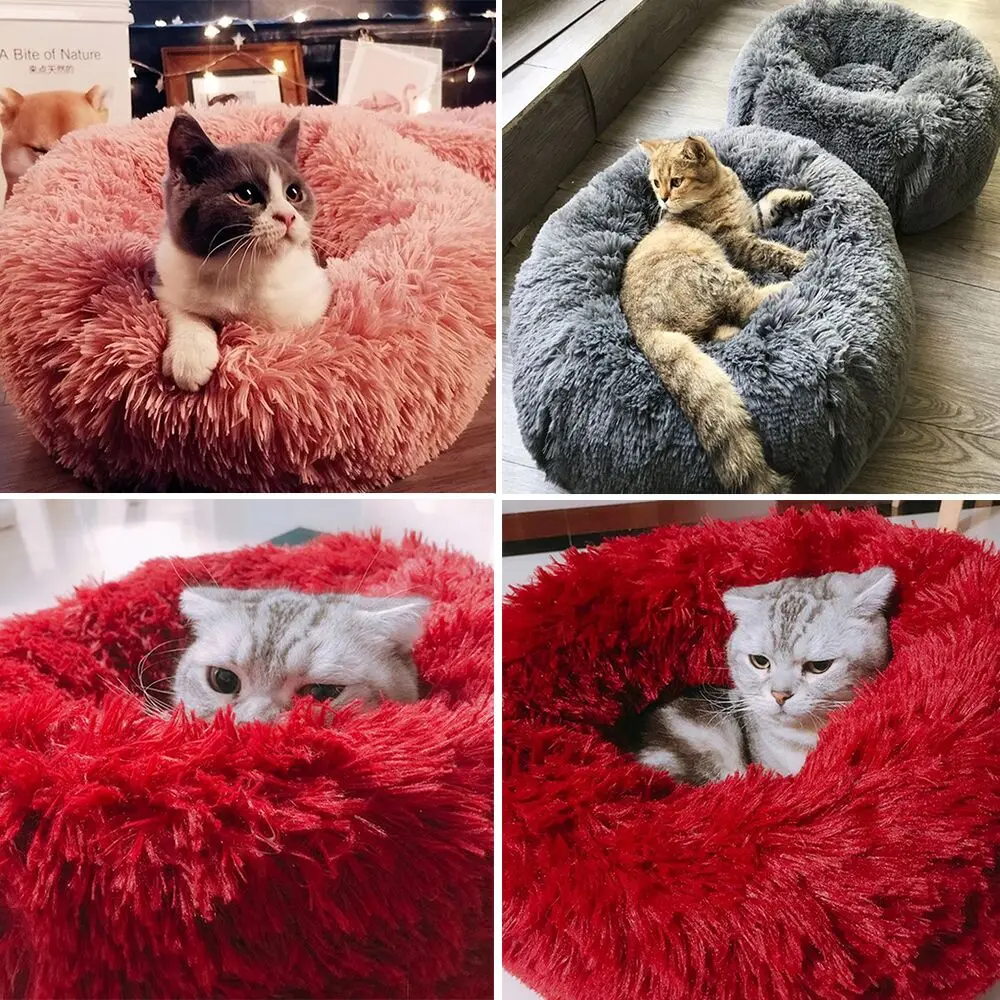 Kennel Dog Pet Mat Warming Round Pillow Plush Kennel Dogs Soft Bed Cat Litter Sleeping Bed House Pet Supplies Cama Cachorro