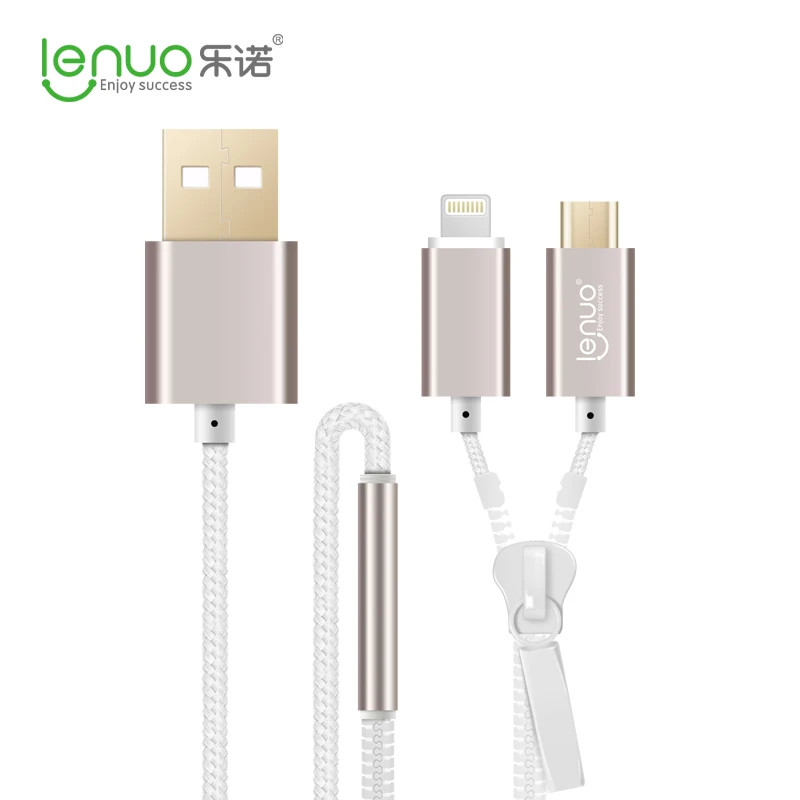 Lenuo 2.1A 2 в 1 Micro USB и Для Молнии Творческий Быстро зарядный Кабель для iPhone 6 Plus xiaomi redmi