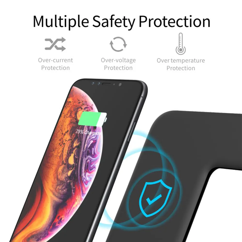 Беспроводное зарядное устройство для iPhone 8 Plus X XS XR Apple Watch 4 3 2 1 10 Вт | Мобильные