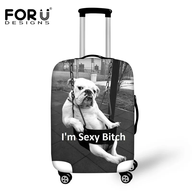 H864M FORUDESIGNS аксессуары для путешествий милая собака мопс Печатный багажный Защитный чехол для 18-30 дюймов чемодан Водонепроницаемый дождевик - Цвет: H864M