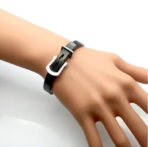 Черный/золотой/розовое золото Ремень из нержавеющей стали с пряжкой браслет