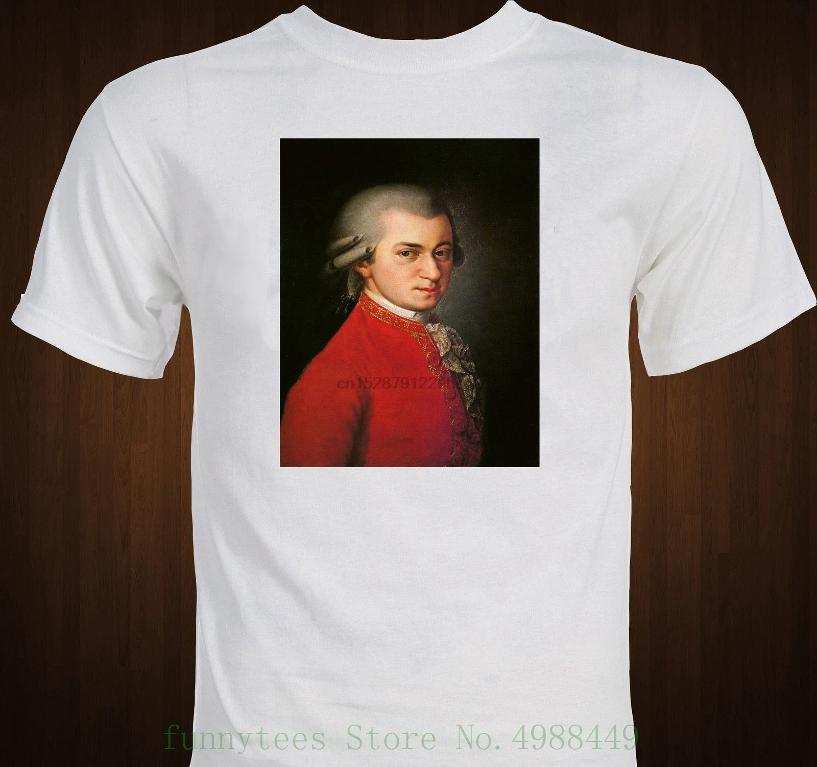 Вольфганг Amadeus Mozart Классическая композитная футболка футболки Homme Новинка