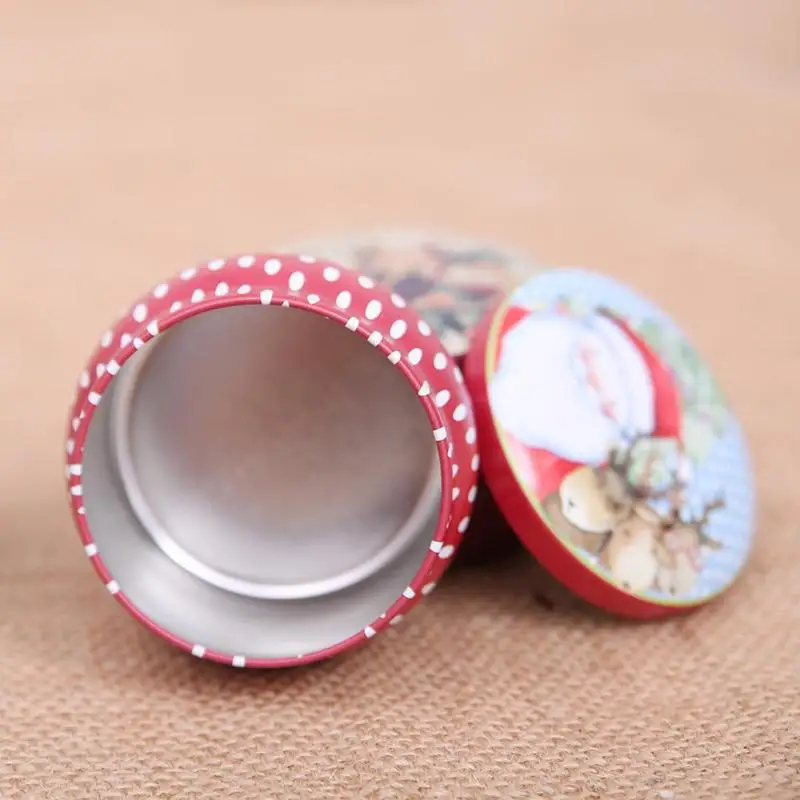 12 шт./партия веселая Рождественская жестяная коробка металлический кейс Санта