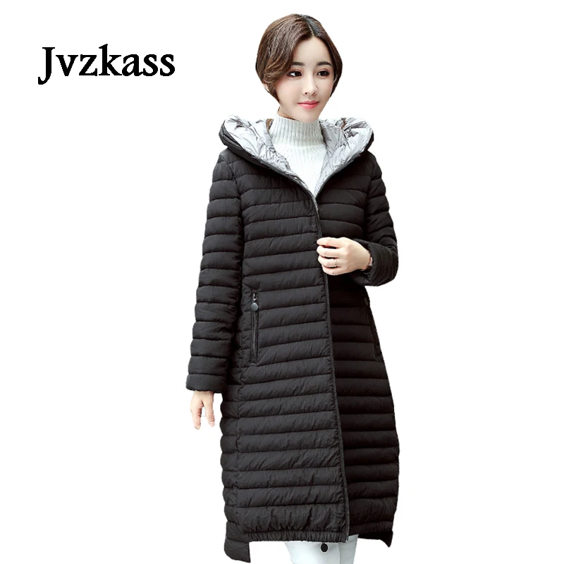 

Jvzkass 2019 новый большой размер зимняя женская стеганая куртка с длинным рукавом 2018 Новинка Дикий корейский тонкий пуховик пальто стеганая кур...