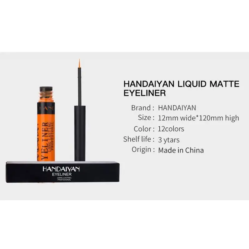 Водостойкая жидкая подводка для глаз 12 цветов |