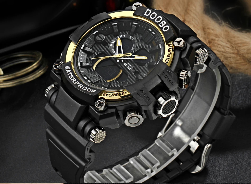 Новые мужские кварцевые цифровые часы мужские спортивные часы Relogio Masculino DOOBO S Shock Relojes светодиодный военный водонепроницаемый наручные часы