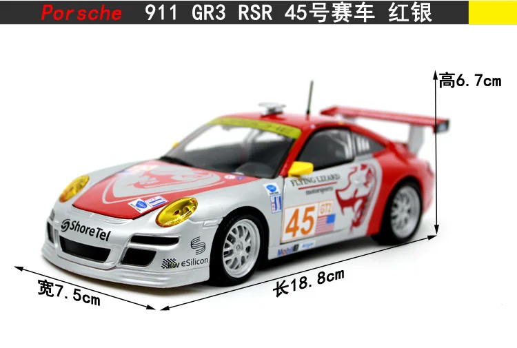 Бураго 1:24 Масштаб 911GT3 моделирование гоночный сплав модель автомобиля игрушка Моделирование металлический автомобиль украшение модель подарок с оригинальной коробкой