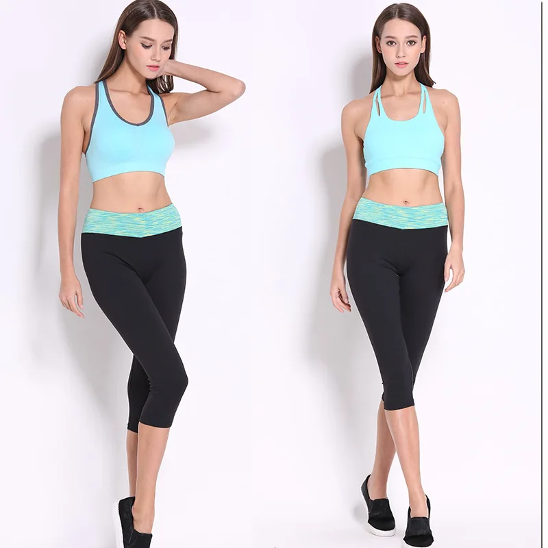 Женские эластичные леггинсы для бодибилдинга с эластичным поясом