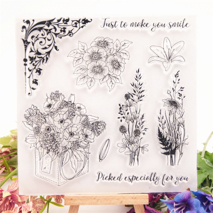 

Hot sale sunflower Transparent Clear Stamps / Silicone Seals Roller Stamp for DIY scrapbooking photo album/Card Making