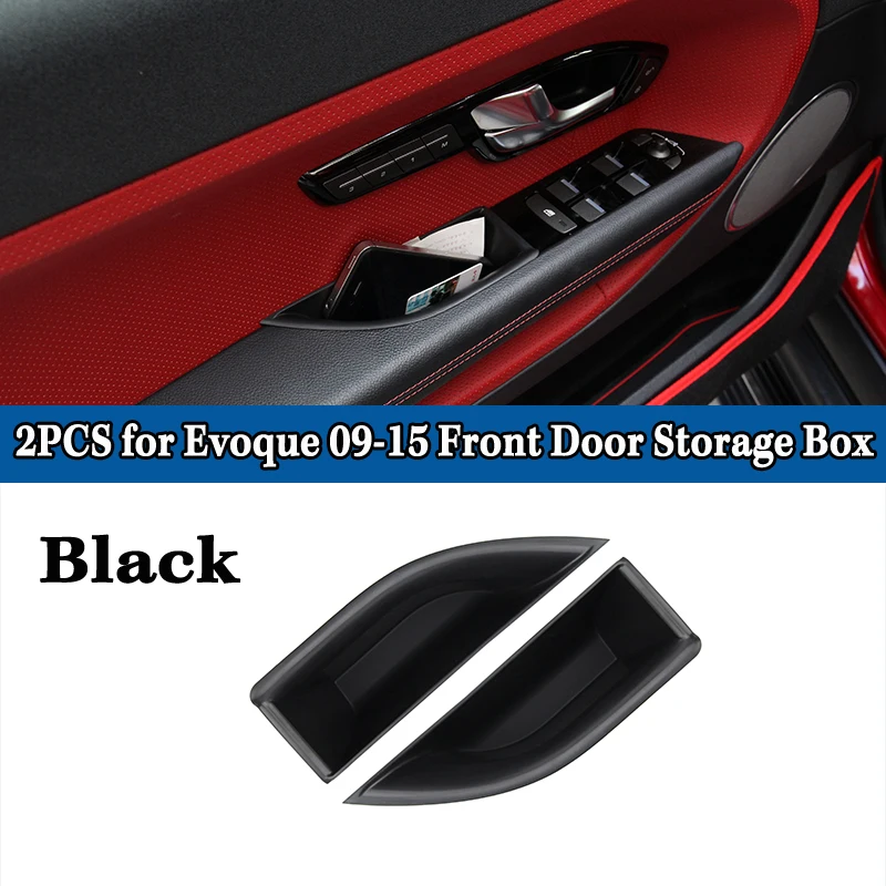 Front-Black Для Land Rover Range Rover Evoque 2009- Коробка для хранения передней/задней двери подлокотник ручка контейнер держатель автомобильные аксессуары интерьер - Название цвета: Front-Black