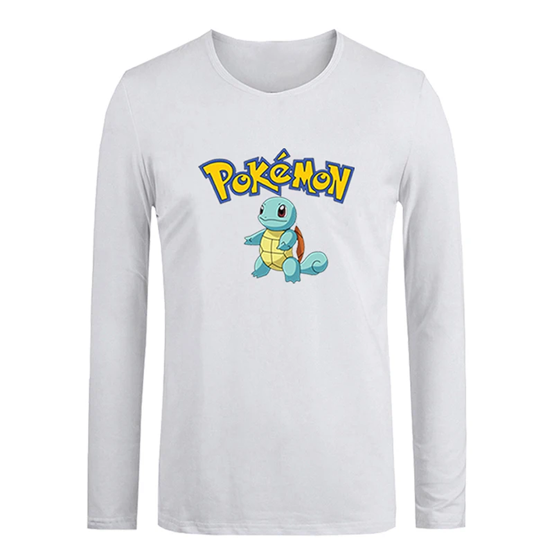 Мужская футболка с принтом Eevee Bulbasaur дизайнерская Pokemon Charmander хлопковая длинными