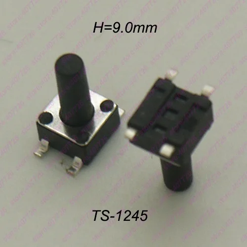 4.5x4.5x9 50 шт. 4,5X4,5 мм H = 3,5/3,8/4,0/4,3/4,5/5/5,5/6/7/8/9/10/11/12 мм SMT 4PIN 12V тактовый переключатель 260GF Мгновенный Кнопочный верхний медный - Цвет: 4.5x4.5x9