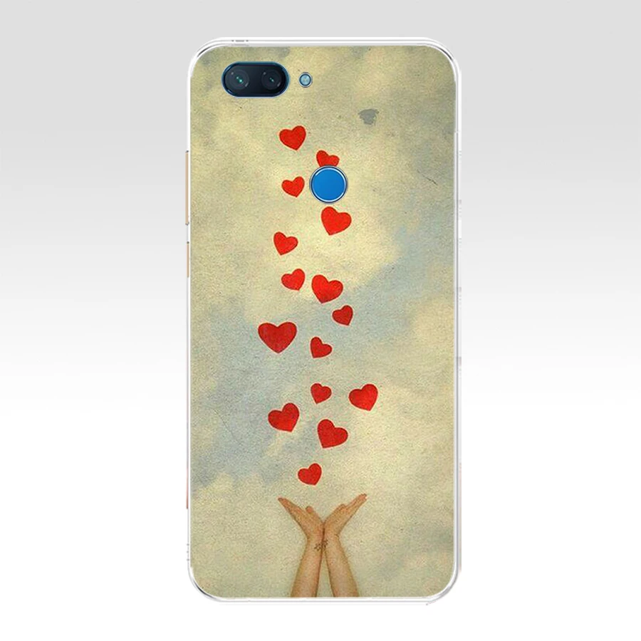 164FG Мягкий силиконовый чехол из ТПУ с принтом сердца для телефона xiaomi redmi mi 8 A1 A2