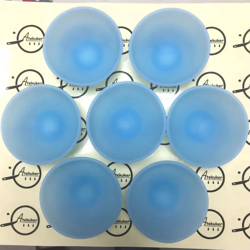 Fluorescent Blue Atekuker 12 шт./компл. мини флуоресцентная силиконовая миска для солевого соуса сахарное масло крем туалетный Mayonnaise салат столовая посуда набор - Цвет: Fluorescent Blue