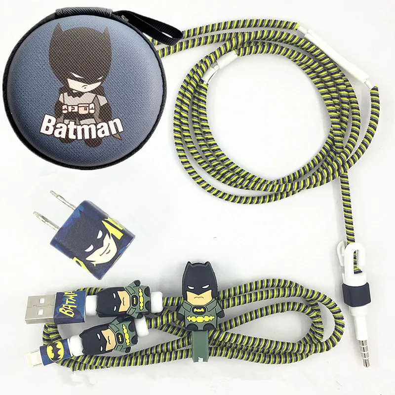 Мультяшная намотка кабеля USB кабель протектор набор зарядное устройство