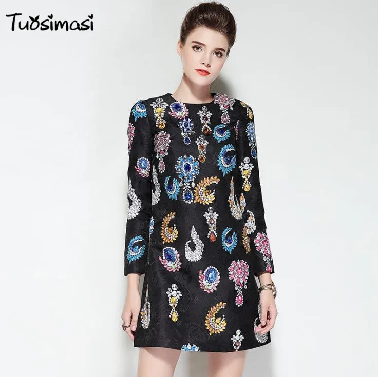 2018 весенние черные бисером ювелирные изделия печати посадочных полосах с