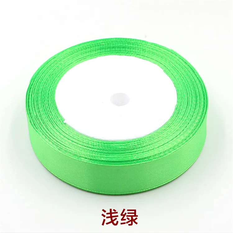 Emerald green Горячая 1 рулон/лот(25 ярдов/рулон) 10 мм шелковая атласная лента для Свадебный Праздничный торт подарочные украшения для самодельного изготовления упаковочные материалы - Цвет: Emerald green