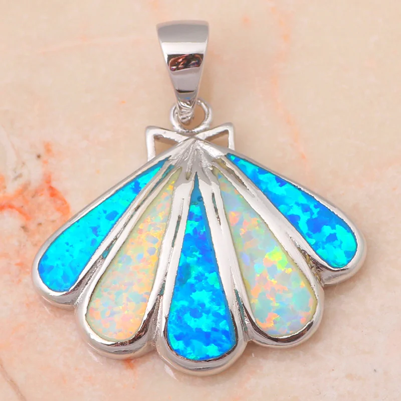 Фирменный дизайн Оптовая и розничная Синий огненный опал Серебро штамп Цепочки