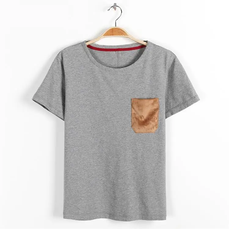Markless Men Short Sleeve T-shirt Grey 95% Cotton Top Tees Pocket Summer New Men Brand Clothes Tshirt TXA7684M - Цвет: Серый
