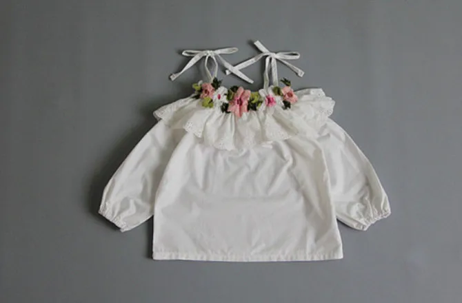 Новые футболки для маленьких девочек Милая Кружевная футболка на бретельках с