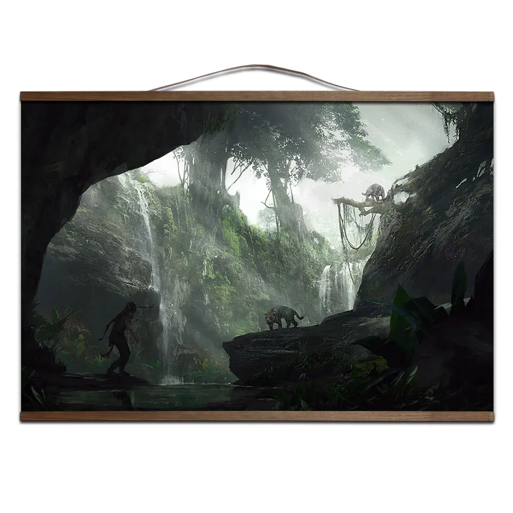 Shadow of the Tomb Raider игровой плакат для HD холст декоративные постеры настенная живопись с твердой деревянной подвеской свиток - Цвет: 20