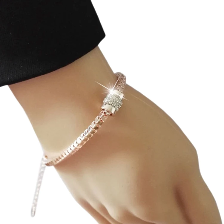 New Fashion Simple Zircon Rhinestone Bracelets Europe And America Rose Gold Bracelet Jewelry | Украшения и аксессуары