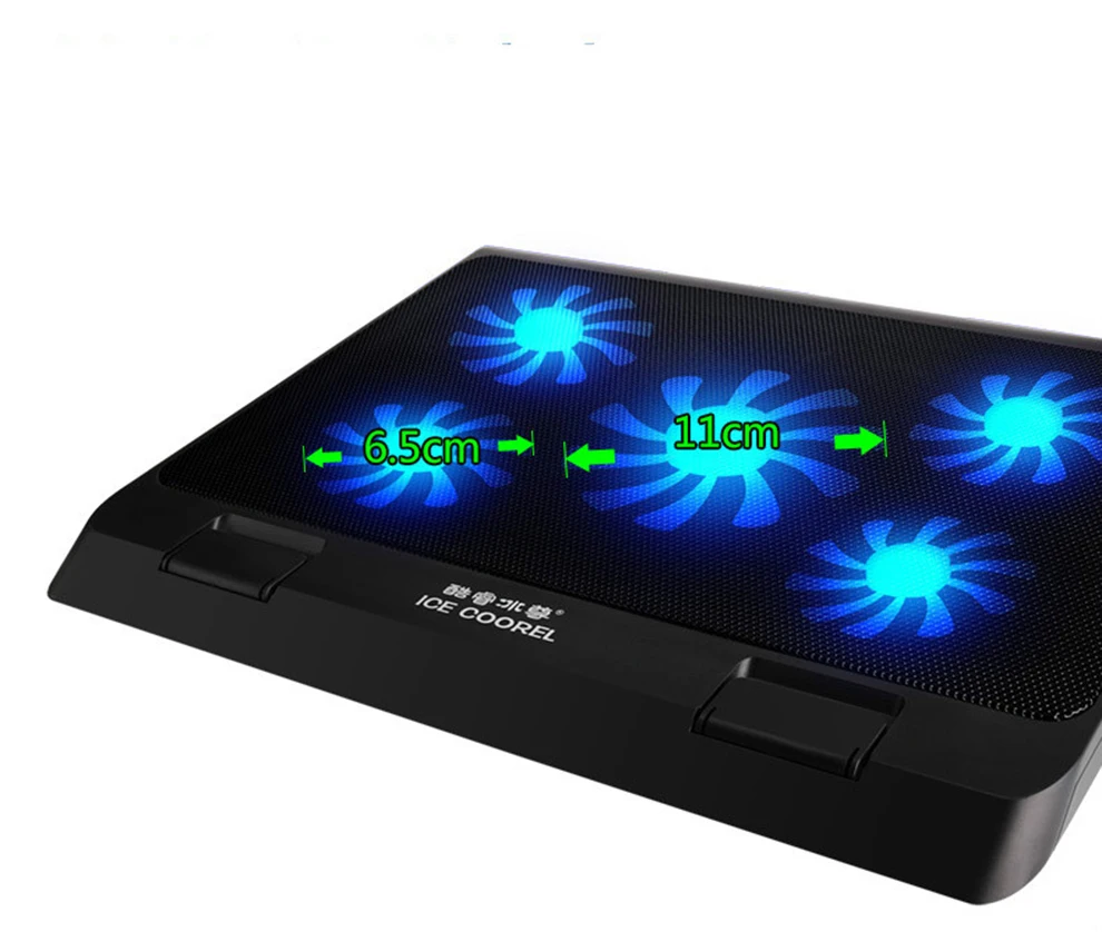 SeenDa Laptop Cooler 2 USB Ports and Five Cooling Fans Laptop Cooling Pad Notebook Stand For 12-17 Inch for Laptop
