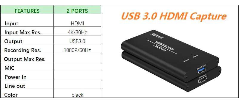Full HD USB 3,0 HDMI Игровая видеокарта для записи для MAC Win10 Facebook Youtube OBS Twitch Meeting на открытом воздухе прямая трансляция