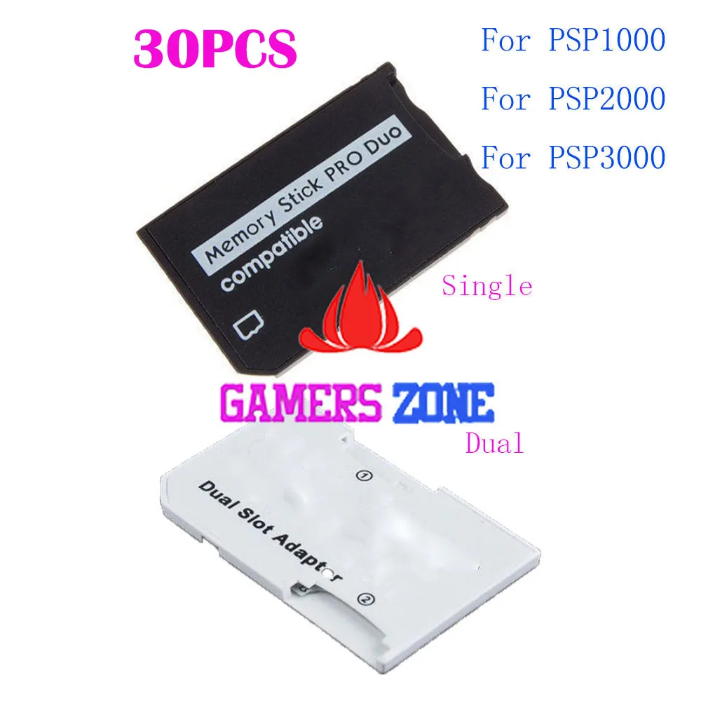 30 шт. SD HC к Memory Stick MS Pro Duo Card двойной адаптер с 2 слотами для Sony PSP 1000 2000 3000|hc|hc 300hc 10 |