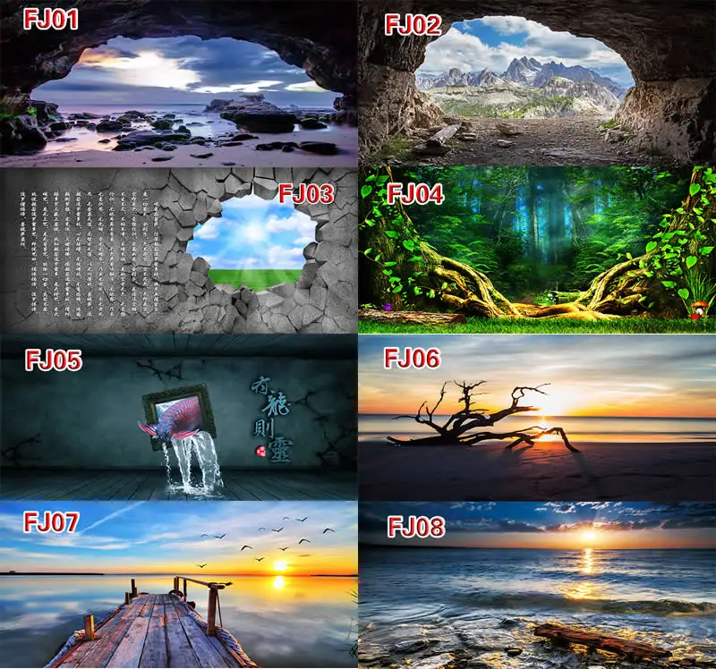 Бесплатная доставка HD красивый пейзаж изображение аквариума фон для украшения