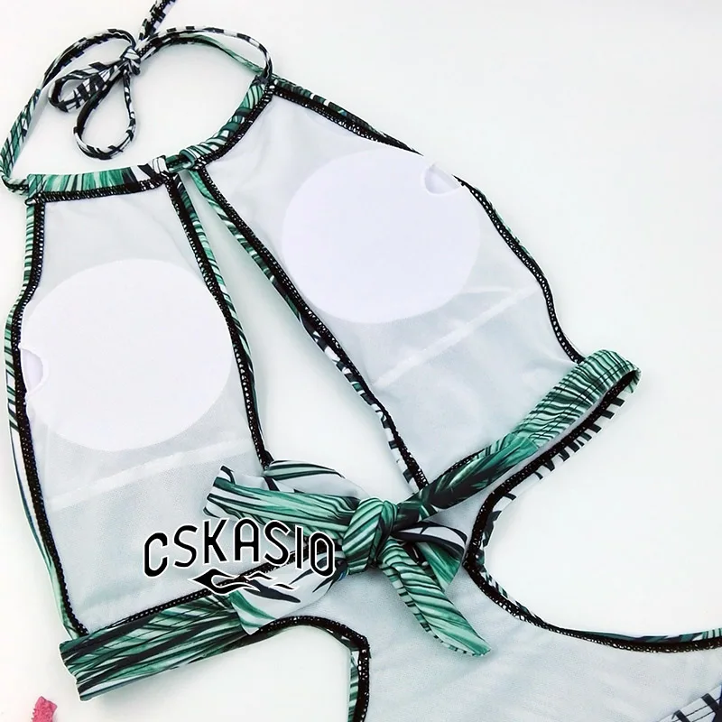 Женский раздельный купальник Maillot De Bain бразильский с вырезами в виде пальм и