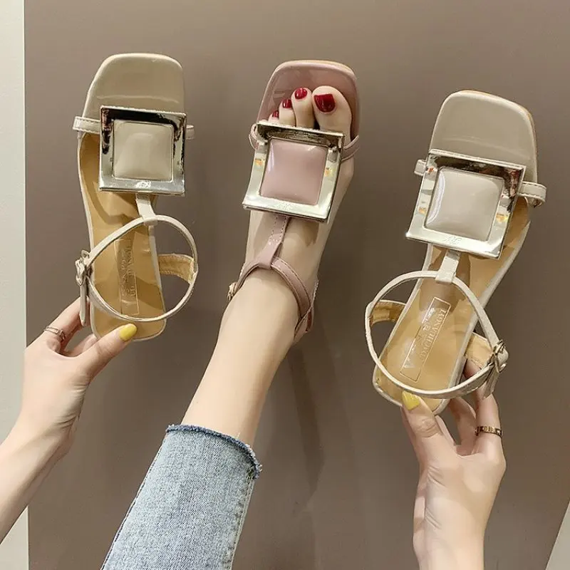 2019 новые летние женские босоножки на квадратном каблуке Роскошная обувь