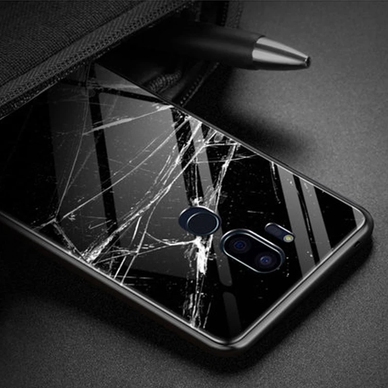 For LG G7 Thin Q Case cover Tempered glass Back Cover OPPOF9 case ThinQ G710 Starry Stained Glass Phone | Мобильные телефоны и