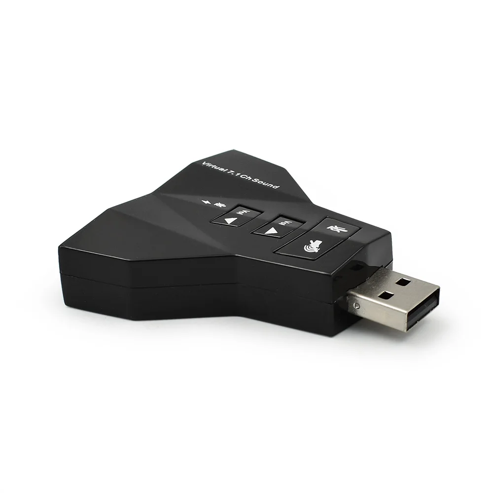 3D Внешний USB 2 0 аудио 7 1 адаптер звуковой карты двойной Виртуальный канал 3 5 мм
