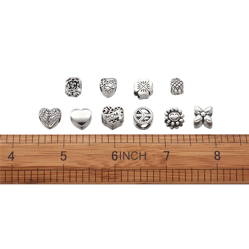 35 шт/100 г Смешанные Форма сплава большое отверстие Европейский BeadsTibetan Стиль для