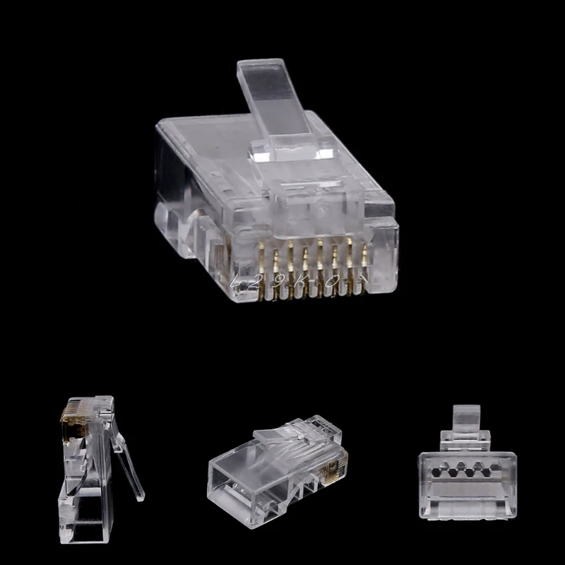 10 шт. RJ45 8 контактный разъем CAT6 сетевой кабель модульные Ethernet Кристальные вилки