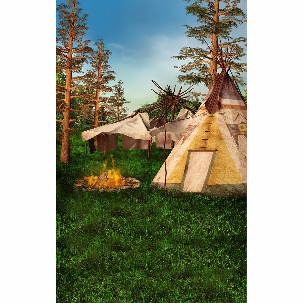 Allenjoy фон для фотографии индейские палатки трава лес оригинальный естественный