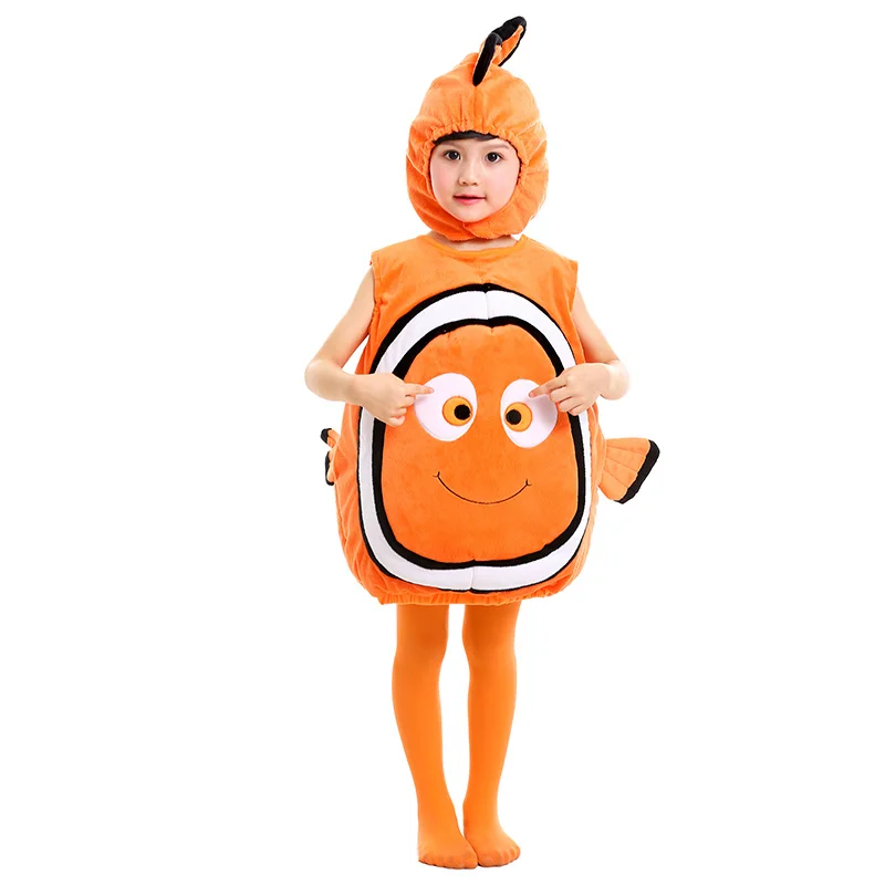Child New Clown Fish Nemo Costume Marine Animal Costumes Kids Ocean Halloween Party |