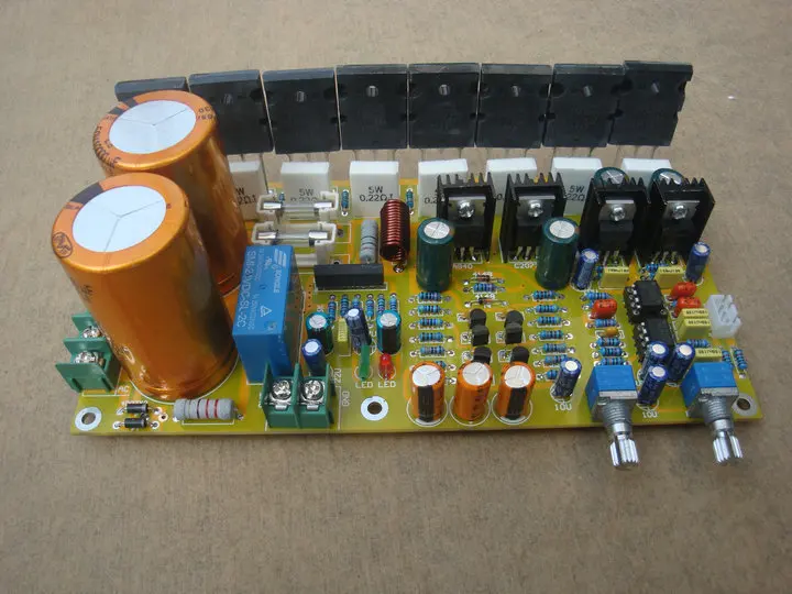Двойной AC30V 400W моно A1943 C5200 Высокая мощность активный чистый сабвуфер усилитель