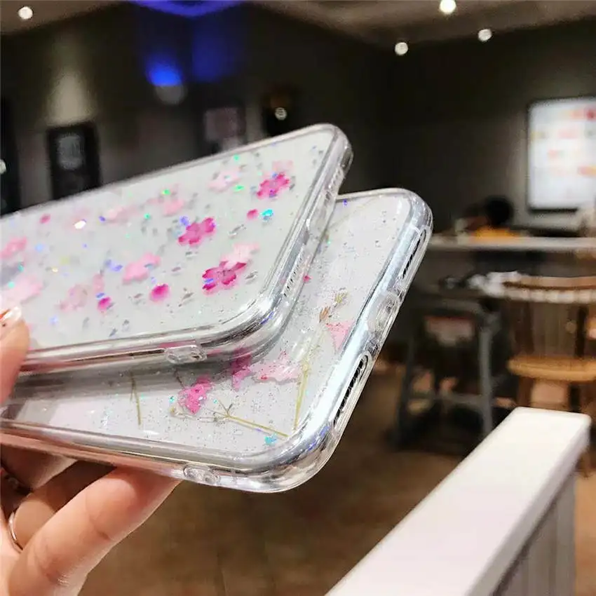 Для iPhone XR XS MAX 8 7 6s Plus мягкие прозрачные чехлы для телефонов летние свежие розовые