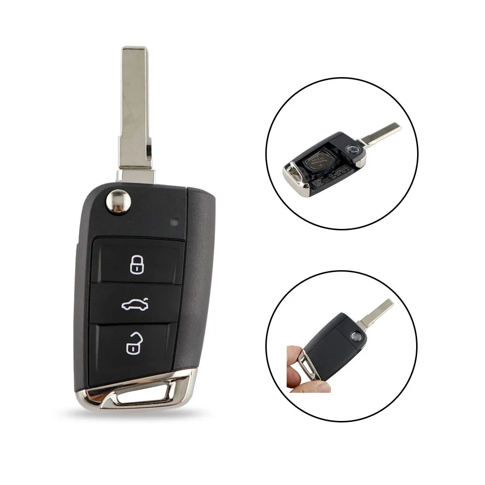 Оригинальный складной дистанционный ключ YIQIXIN с 3 кнопками для VW Volkswagen Golf 7 MK7 Lamando