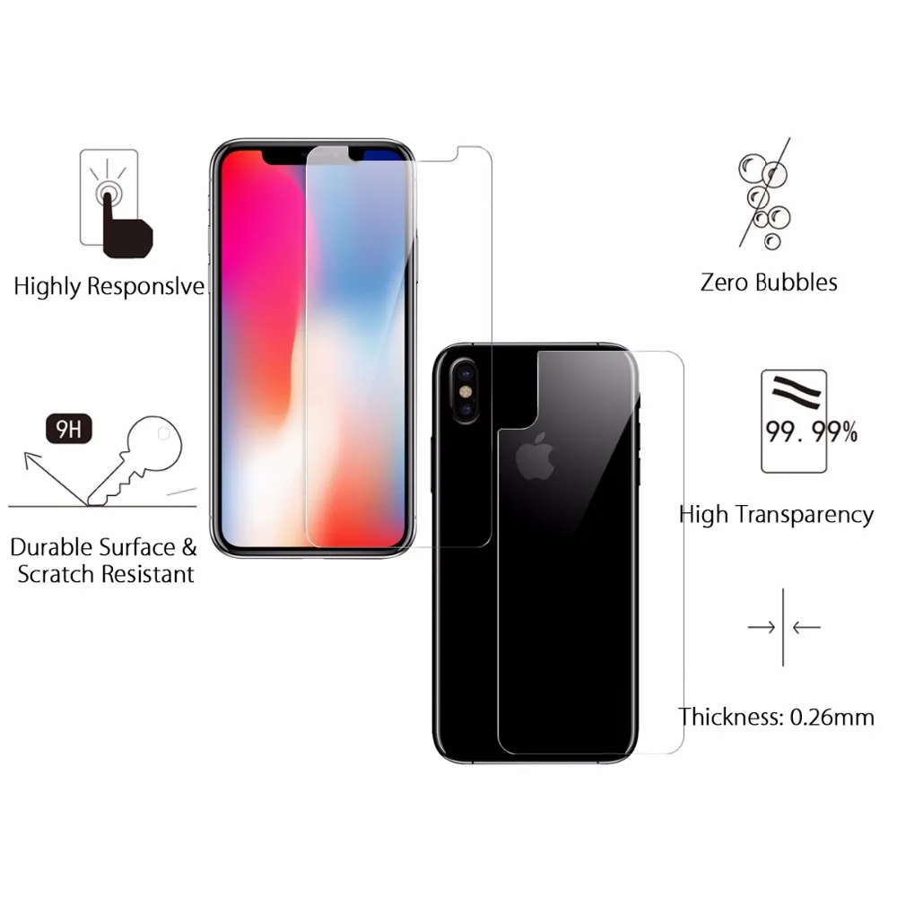 Защитная пленка для экрана для iPhone X из закаленного стекла с защитой от взрыва, Защитная пленка для ключей премиум-класса